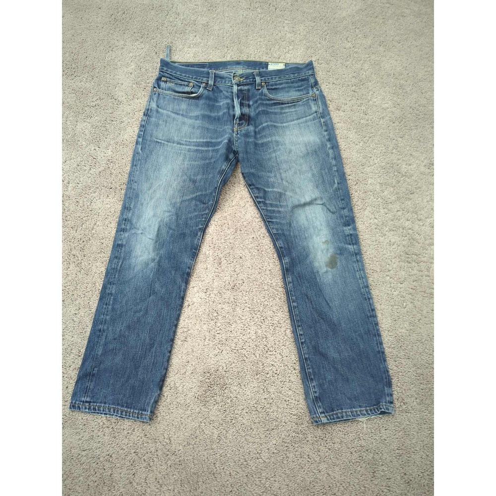 G Star Raw Jeans Mens 36 Blue Denim 3301 Straight Button Fly Classic Casual